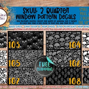Skull 2 Car Quarter Window Decals - Set of 2 for Side Window
