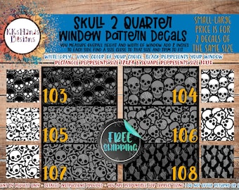 Skull 2 Car Quarter Window Decals - Set of 2 for Side Window