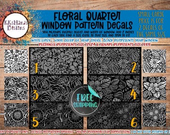 Floral Car Quarter Window Decals - Set of 2 for Side Window