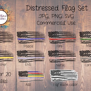 Distressed Flag | PNG | JPG | SVG | Personal Use | Commercial License | First Responders | Graphics | Stickers | Print Quality