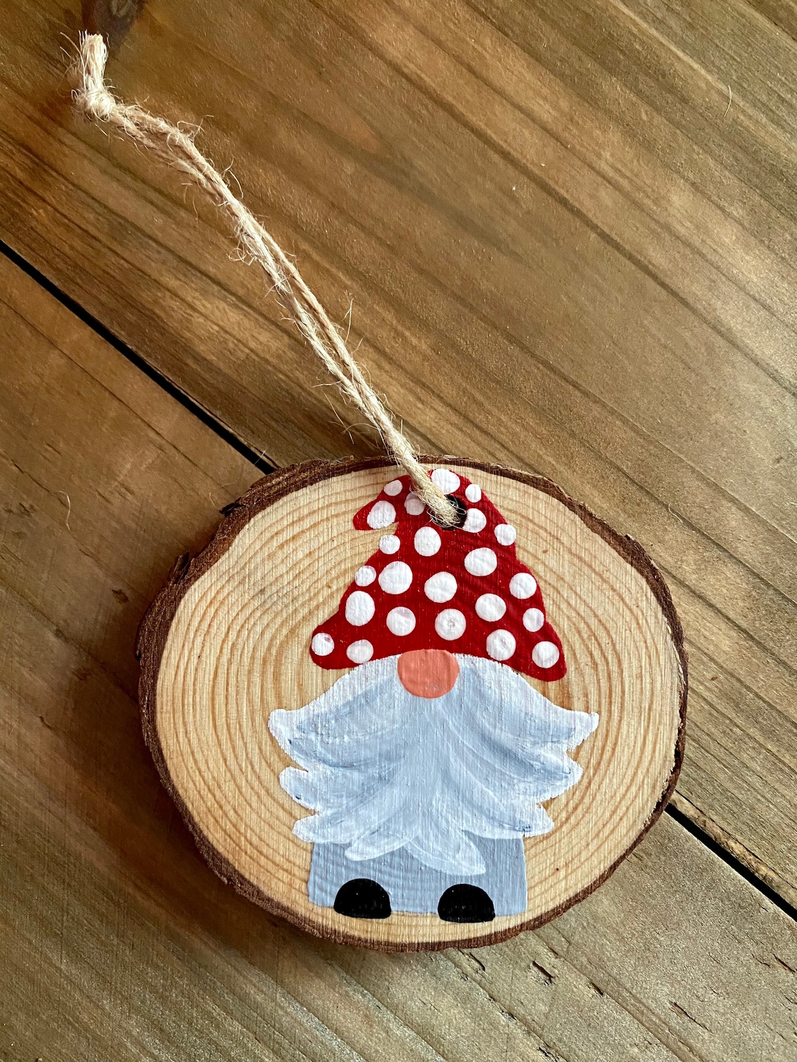 Gnome Christmas Ornaments Wood Slice Ornaments Free Etsy