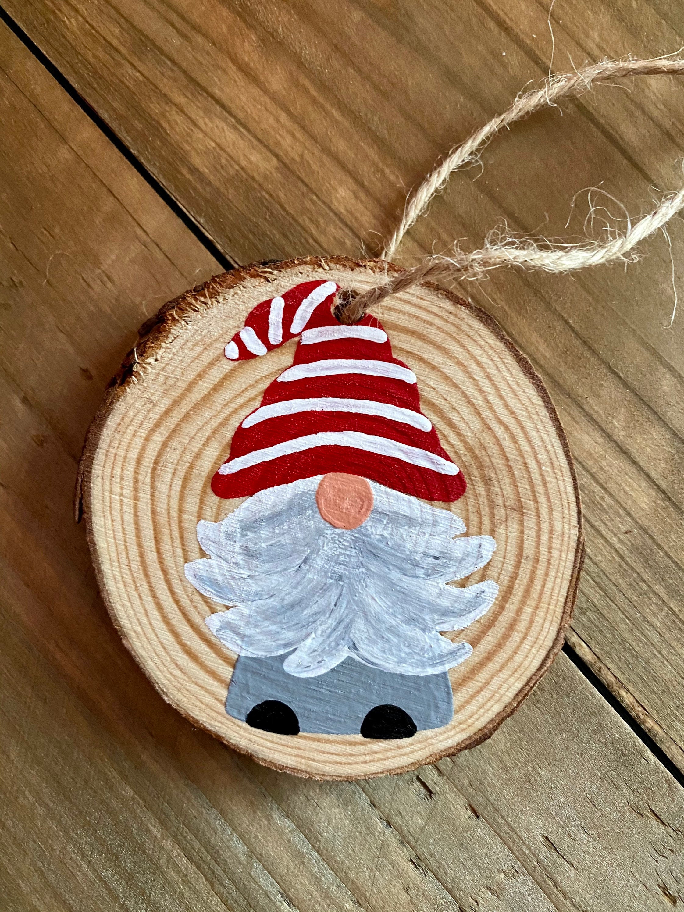 Gnome Christmas Ornaments Wood Slice Ornaments Free Etsy