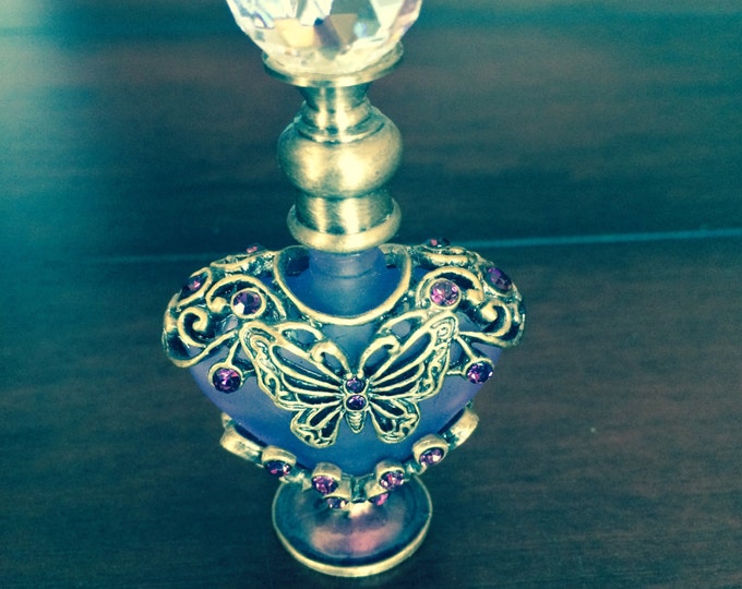 Glass Perfume Bottle Butterfly Bottle Small Purple Perfume Etsy