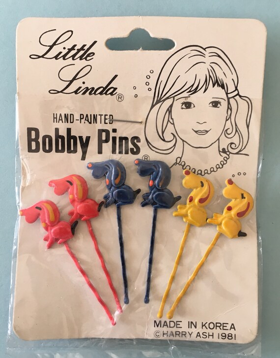 6 Vintage Bobby Pins, 1980's Hair Accessories, NIP