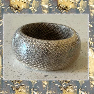 1960s Real Snakeskin Lucite Bangle, Animal Print Runway Jewelry