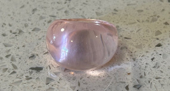 Pink Bubble Ring,Mod Clear Ring,80's Lucite Ring,… - image 7