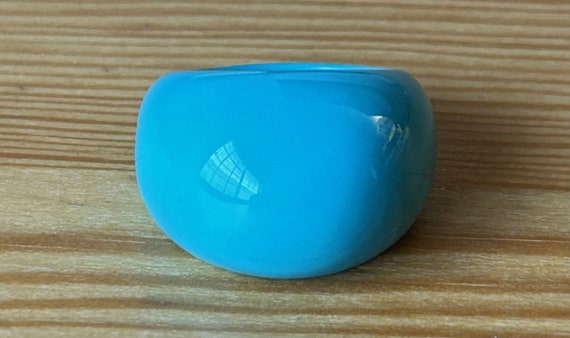 Sky Blue Acrylic Bubble Ring - Size 6 - Vintage S… - image 7