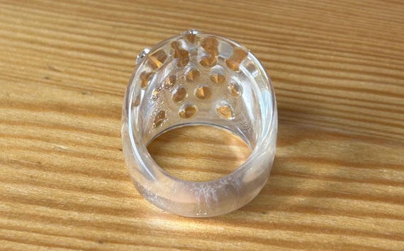 Vintage Rhinestone Lucite Statement Ring, Size 8 … - image 10