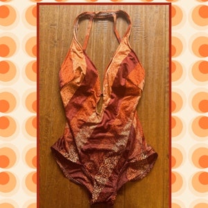 Catalina Bathings Suit,90&#39;s Orange One Piece,Size 14 Bathing Suit,Cutout Bathing Suit,Plus Swimwear