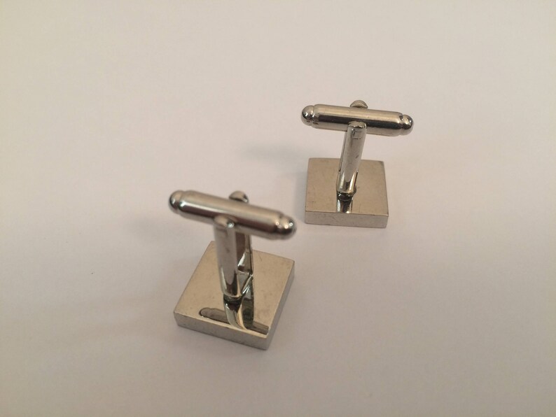 Striped Cuffs Best Man Gift Colorful Mod Cuff Links Square Silver Cuff Links Striped Cuff Links Father/'s Day Gift Silver Cuff Links