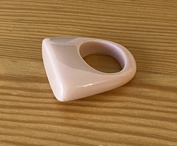 Geometric Acrylic Statement Ring, Mod Pale Beige,… - image 8