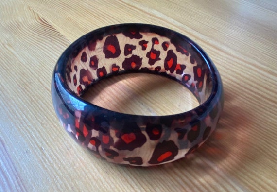 Leopard Bangle,Animal Print Bangle,Asymmetrical B… - image 4