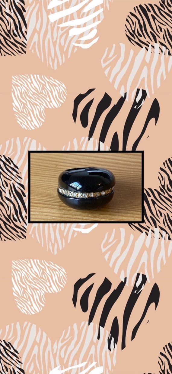 Black Bubble Ring,Size 4 1/2 Rhinestone Ring,Black