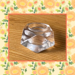 Clear Lucite Ring, Diamond Shaped Ring,Size 5 3/4 Lucite Ring,Birthday Gift,Valentine Gift