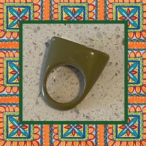 Green Acrylic Ring,Olive Green Ring,Acrylic Ring,Birthday Gift,Christmas Gift,Valentine Gift