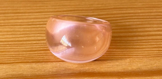 Pink Bubble Ring,Mod Clear Ring,80's Lucite Ring,… - image 9