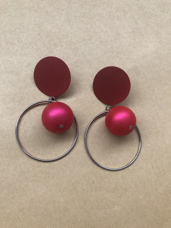 Large Dangles Pink /& Red