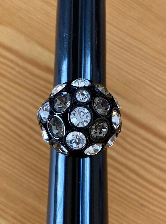 Black rhinestone statement ring - Gem