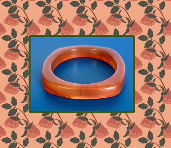 1980's Square Bangle,Flat Sided Bangle,Mod Stacki… - image 1