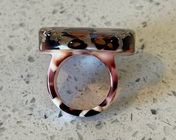 Animal Print Ring,Size 8 Leopard Ring,Oval Ring,V… - image 6