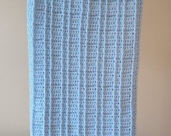 Blue Baby Blanket/Lap Afghan Handmade Crochet