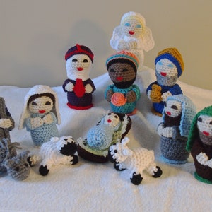 Miniature Christmas Nativity Set Handmade Crochet