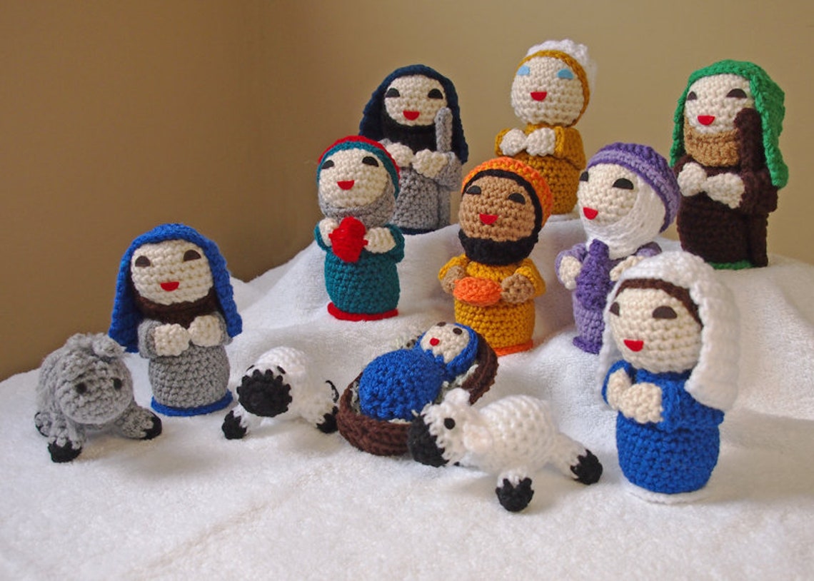 Miniature Christmas Nativity Set Handmade Crochet Etsy
