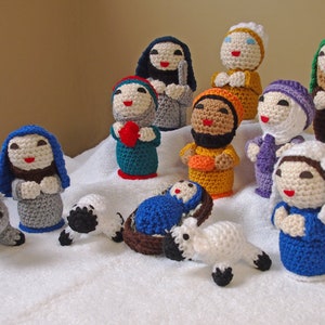 Miniature Christmas Nativity Set Handmade Crochet