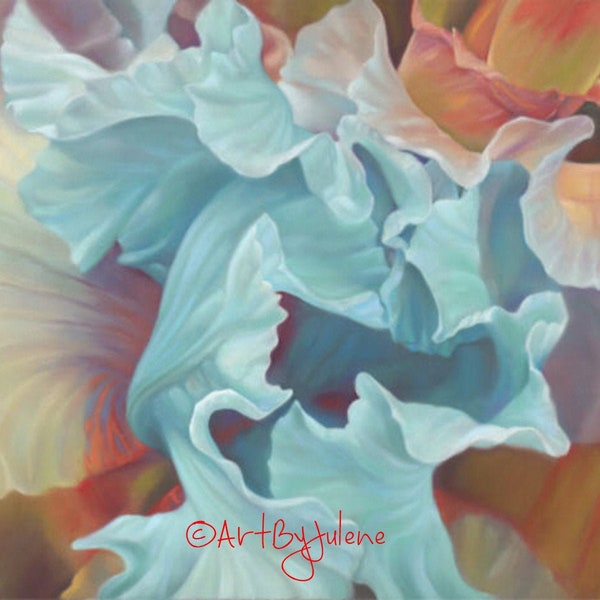 Romantic Art, Iris Art Print, Large Abstract Art, Feminine Art