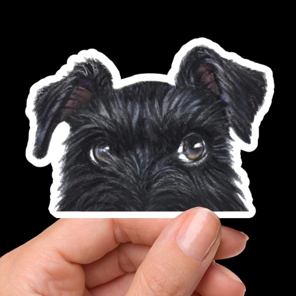 Schnauzer Stickers, Black or Gray Schnauzer Lover Gift