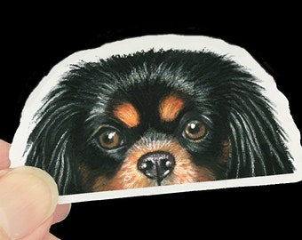 Black Cavalier King Charles Spaniel Stickers