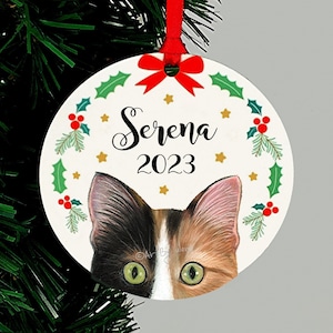 Cat Ornament, Calico Cat, Holiday Keepsake Gift