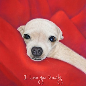 Chihuahua Art, Personalized White Chi Dog