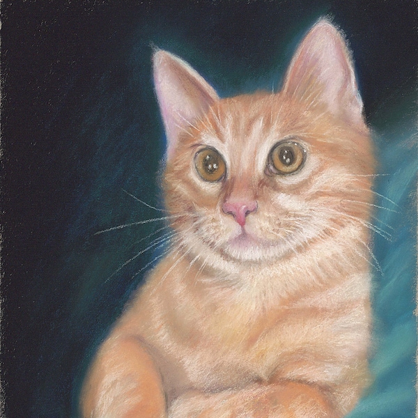 Cat Art, Orange Tabby Cat, Ginger Cat Gift