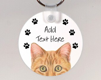 Orange Tabby Cat Personalized Keychain