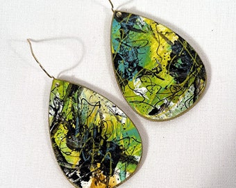 Abstract Art Earrings, Wearable Art