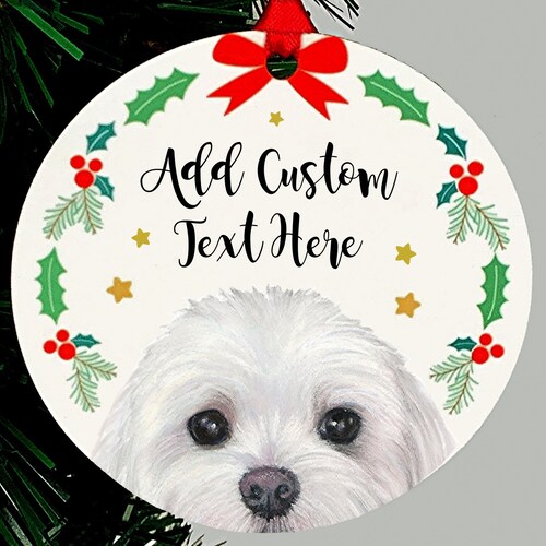 Maltese Christmas Ornament Maltese Gift Holiday Keepsake Etsy