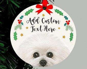 Bichon Frise Ornament, Personalized Keepsake Gift