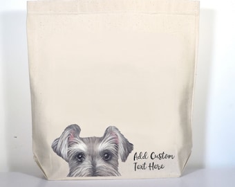 Schnauzer Tote Bag, Personalized Schnauzer Gift