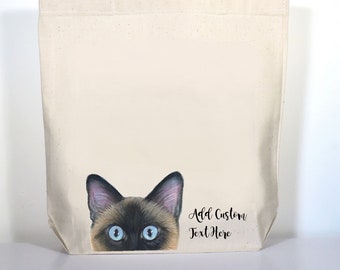 Siamese Cat Tote Bag, Personalized Gift