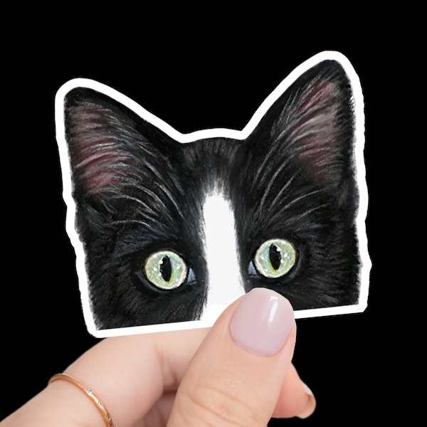 Tuxedo Cat Stickers, Black, Gray, Orange or Tabby Colors