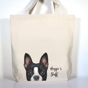 Personalized Boston Terrier Tote Bag: Custom Dog Lover Gift