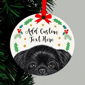 Black Shih Tzu Christmas Personalized Ornament, Holiday Memorial Keepsake Gift