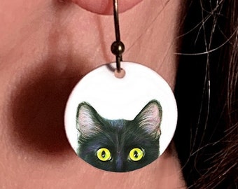 Cat Earrings, Black, Calico, Tabby, Siamese, or Tortoiseshell