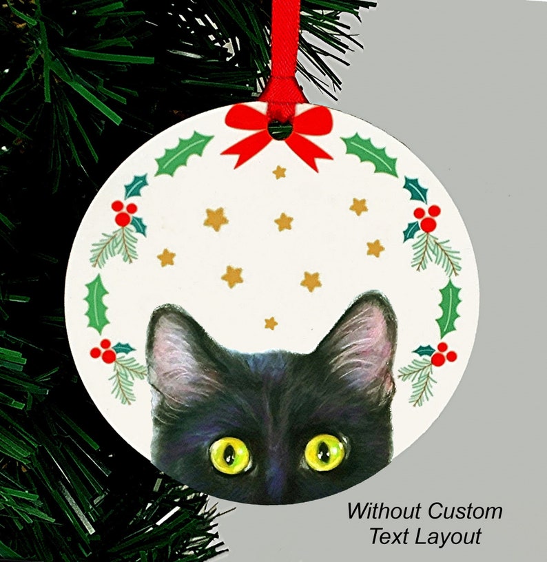 Black Cat Ornament Personalized Keepsake Gift Etsy