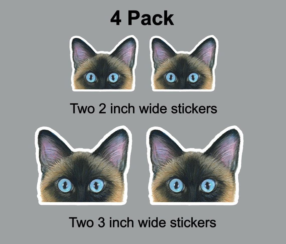 Siamese Sticker Siamese Cat Stickers, Comes in Three Sizes - Etsy