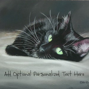 Black Cat Fine Art Personalized Print, Black Cat Decor
