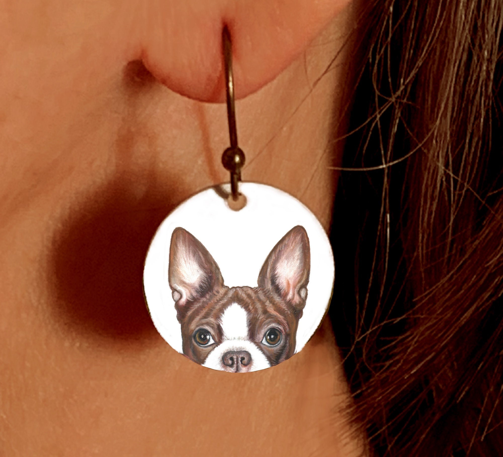 Boston terrier earrings clearance