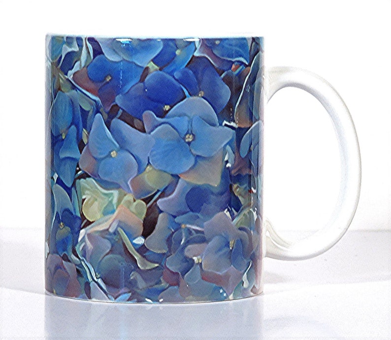 Hydrangea Mug Blue Hydrangea Blue Hydrangea Decor Etsy