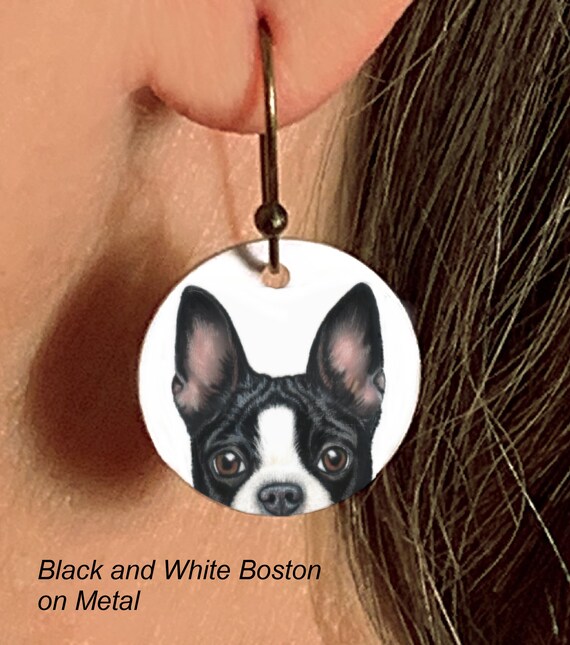 Boston Terrier Earrings Choose Boston Color Boston Lover Etsy